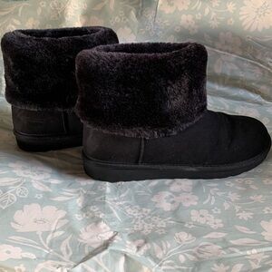 Ankle faux fur slip on boots